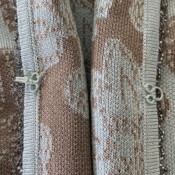 Sigrid Olsen Collection Aqua and Taupe Silk Blend Sweater Set - Size Medium - Picture 12 of 16